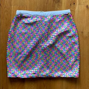 Rainbow Sequin Mini Skirt